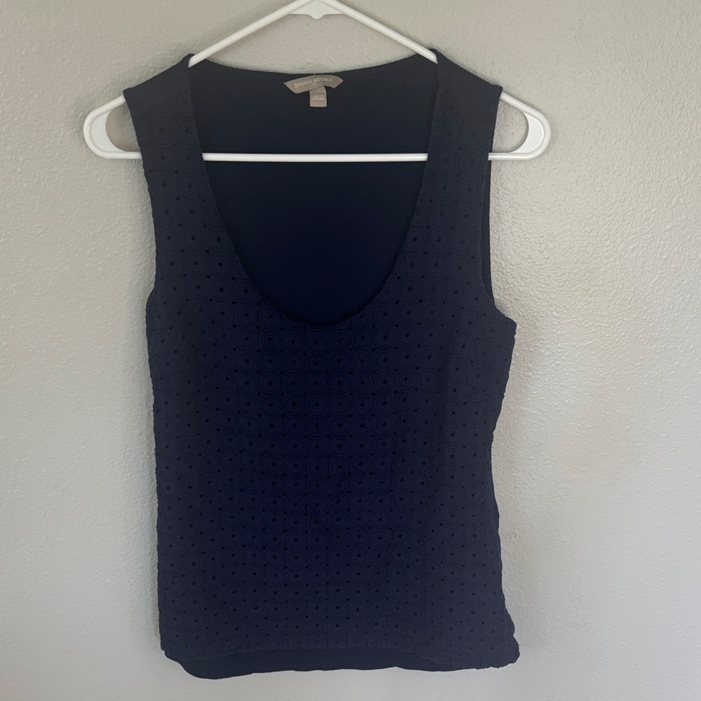 Banana Republic Dark Blue Eyelet Tank Top -137sku